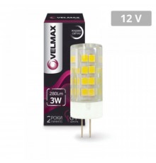 LED лампа LED ЛАМПА VELMAX V-G4, 3W, 12V, G4, 4500K, 280LM, КУТ 360° 21-17-14 Velmax