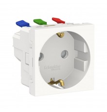 Розетка Schneider Electric Unica New біла із заземленням внутрішня зі шторками NU305718