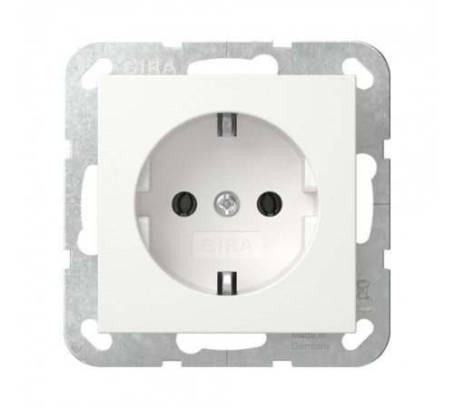 GIRA Розетка с зазем конт System 55 белый 018803 GIRA GIRA Розетка с зазем конт System 55 белый 018803 GIRA