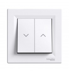 Вимикач для жалюзі Schneider Electric Asfora самозажимний білий внутрішній EPH1300121