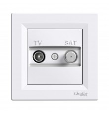 Розетка телевізійна Schneider Electric Asfora біла ТV+SAT кінцева внутрішня EPH3400421