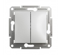 Вимикач Schneider Electric Asfora алюміній двоклавішний внутрішній прохідний EPH0600161
