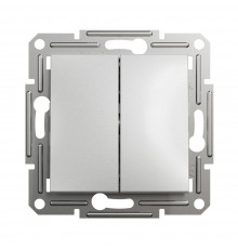 Вимикач Schneider Electric Asfora алюміній двоклавішний внутрішній прохідний EPH0600161
