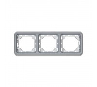 Рамка-супорт Legrand Plexo сіра 3-постова горизонтальна IP55 IK07 069687
