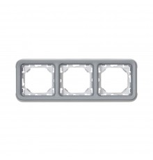Рамка-супорт Legrand Plexo сіра 3-постова горизонтальна IP55 IK07 069687
