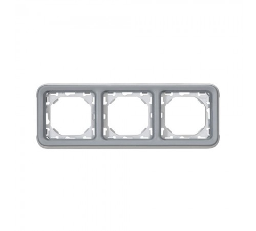 Рамка-супорт Legrand Plexo сіра 3-постова горизонтальна IP55 IK07 069687 Рамка-супорт Legrand Plexo сіра 3-постова горизонтальна IP55 IK07 069687