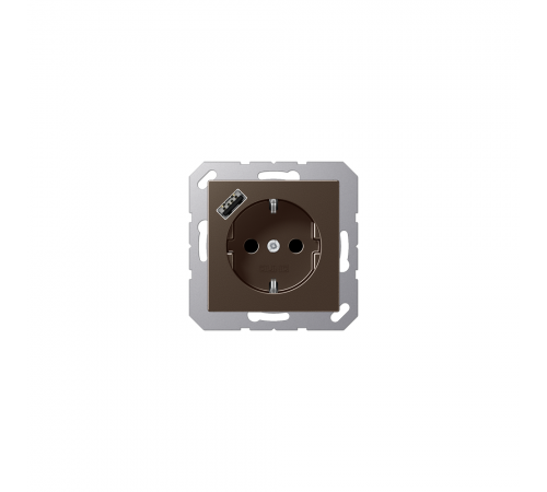 JUNG A Розетка SCHUKO з USB тип A мокко A1520-18AMO