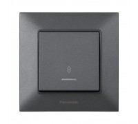 Вимикач Panasonic Arkedia Slim димчастий одноклавішний прохідний з підсвіткою WNTC00042DG-UA