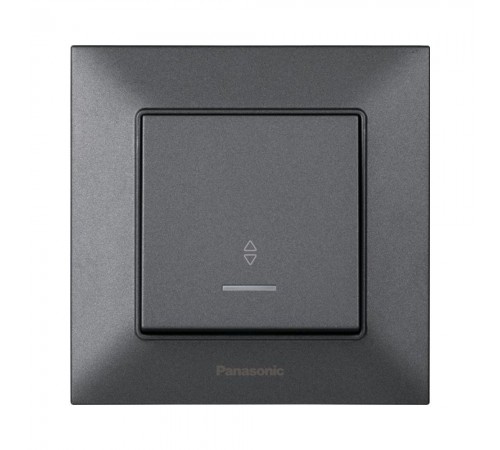 Вимикач Panasonic Arkedia Slim димчастий одноклавішний прохідний з підсвіткою WNTC00042DG-UA