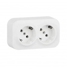 Розетка Legrand FORIX біла 2х2к+з без шторок 782413