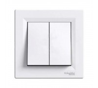 Вимикач Schneider Electric Asfora двоклавішний кнопковий білий самозажимний EPH1100121