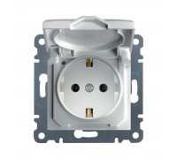 Розетка Hager Lumina біла з заземленням з кришкою WL1150