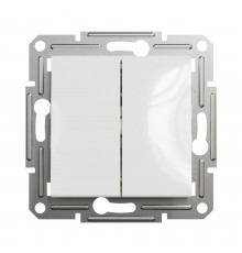 Вимикач Schneider Electric Asfora бiлий двоклавішний внутрішній прохідний без рамки EPH0670121