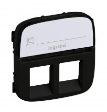 Legrand Valena ALLURE Накладка розетки RJ11+RJ4 підпис Антрацит 755488