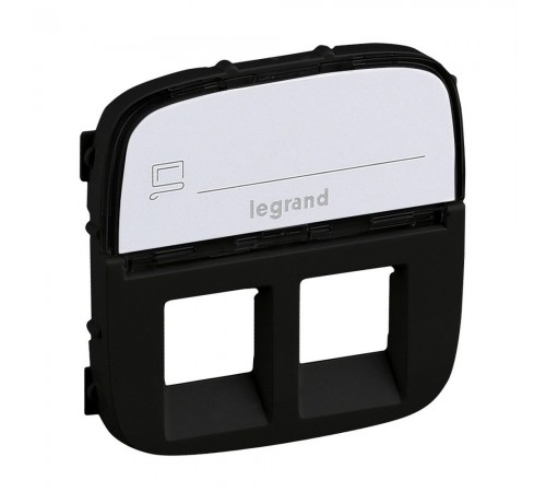 Legrand Valena ALLURE Накладка розетки RJ11+RJ4 підпис Антрацит 755488