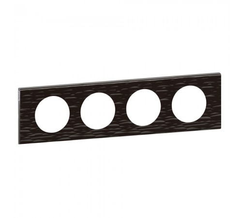 Legrand CELIANE Рамка 4 пости Corian чорний рифлений 69024
