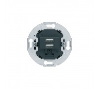 BERKER R.Classic механізм USB-розетка подвійна 230В чорний 260215