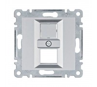 Панель Hager Lumina срібна подвійна для RJ12/RJ45 WL2322