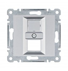 Панель Hager Lumina срібна подвійна для RJ12/RJ45 WL2322