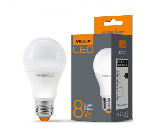LED лампа VIDEX A60e 8W E27 4100K VL-A60e-08274 LED лампа VIDEX A60e 8W E27 4100K VL-A60e-08274