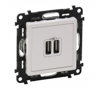 Legrand Valena LIFE Розетка USB для зарядки подвійна(753112) Білий 753412