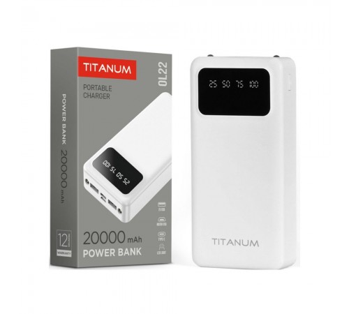 Повербанк TITANUM White 20000mAh TPB-OL22 Повербанк TITANUM White 20000mAh TPB-OL22
