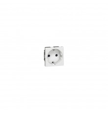 Legrand Legrand MOSAIC Розетка електрична 2К+З зі шторками (16А, 250В~, гвинтові клеми, німецький стандарт) 2модуля, колір Білий 077211