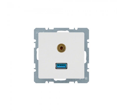 BERKER Q.х механізм Розетка USB/3.5мм аудіо пол.білий 3315396089