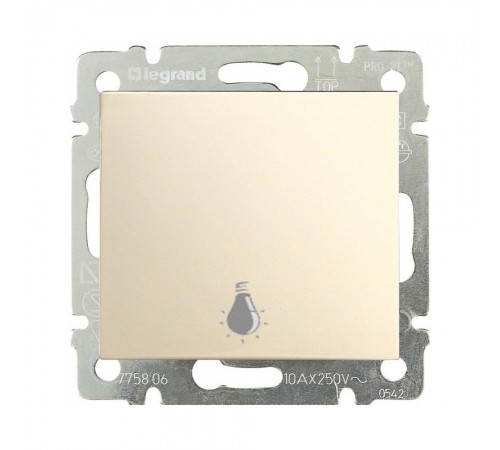 Legrand Valena Classic Вимикач без фіксації з символом лампи 10А Слонова кістка 774312