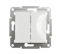 Вимикач Schneider Electric Asfora двоклавішний бiлий без рамки EPH0370121