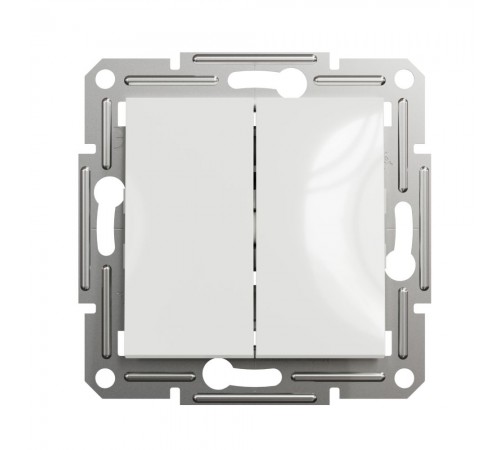 Вимикач Schneider Electric Asfora двоклавішний бiлий без рамки EPH0370121