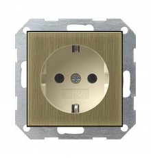 Розетка Gira System 55 із заземленням бронза/крем 0188613