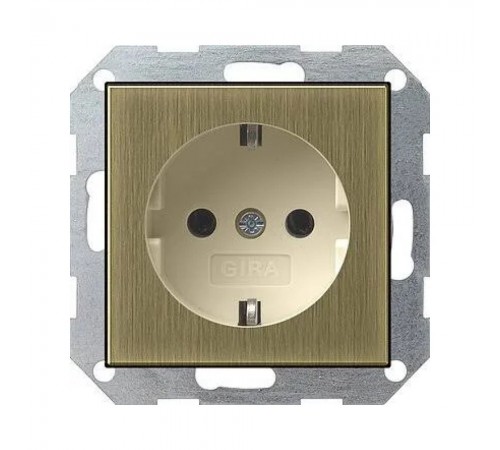 Розетка Gira System 55 із заземленням бронза/крем 0188613 Розетка Gira System 55 із заземленням бронза/крем 0188613