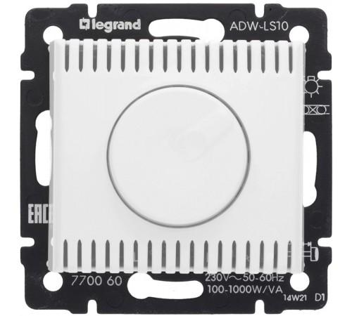 Legrand Valena Classic Світлорегулятор 1000 Вт Білий 770060 Legrand Valena Classic Світлорегулятор 1000 Вт Білий 770060