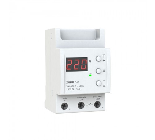 Реле напруги ZUBR 16A (max 20A) 3500 BA D16