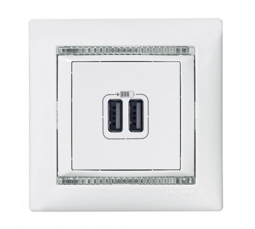 Legrand Valena Classic Розетка 2хUSB Білий 770470 Legrand Valena Classic Розетка 2хUSB Білий 770470