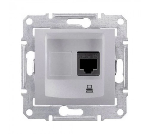 Розетка комп'ютерна Schneider Electric Sedna алюміній RJ-45 внутрішня 5E SDN4300160 Розетка комп'ютерна Schneider Electric Sedna алюміній RJ-45 внутрішня 5E SDN4300160