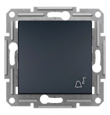 Кнопковий вимикач Schneider Electric Asfora з символом "Дзвінок" антрацит самозажимний EPH0800171