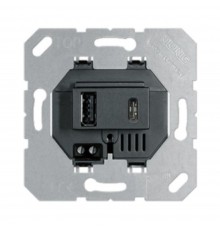 JUNG Ax/LSx/CDx/SLx механізм USB зарядний пристрій Тип А+С чорний USB15CASW