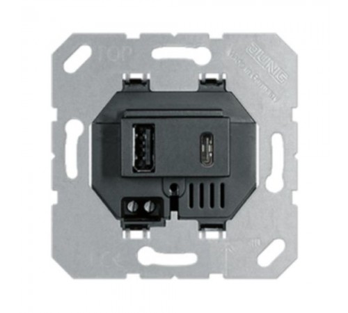 JUNG Ax/LSx/CDx/SLx механізм USB зарядний пристрій Тип А+С чорний USB15CASW JUNG Ax/LSx/CDx/SLx механізм USB зарядний пристрій Тип А+С чорний USB15CASW