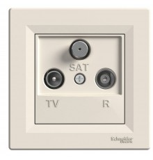 Schneider ASFORA РОЗЕТКА TV-R-SAT ПРОХ 4дБ кремовий EPH3500223