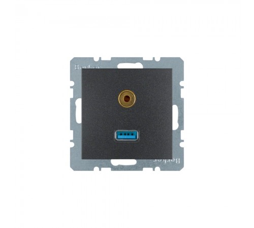 BERKER S.x/B.x механізм Розетка USB/3.5мм аудіо антрацит 3315391606