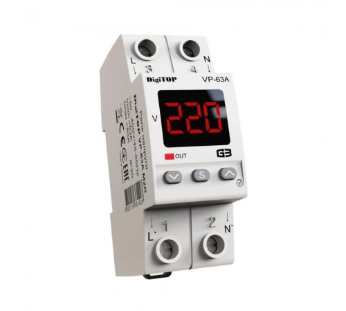 Реле напруги DigiTOP 63А (max 80A) VP-63A M2R Реле напруги DigiTOP 63А (max 80A) VP-63A M2R