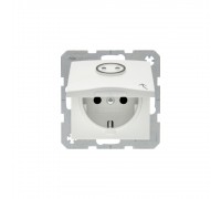 BERKER S.x/B.x механізм Розетка з з/к з кришкою зі знаком Розетка 16А/250В пол.білий мат. 47861949