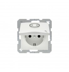 BERKER S.x/B.x механізм Розетка з з/к з кришкою зі знаком Розетка 16А/250В пол.білий мат. 47861949