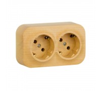 Розетка Legrand дерево 2х2к+З з шторками 782287