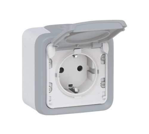Розетка Legrand Plexo з заземленням 2К+З 16А 250В ~ ІР55 ІК07 зі шторками та кришкою 069733 Розетка Legrand Plexo з заземленням 2К+З 16А 250В ~ ІР55 ІК07 зі шторками та кришкою 069733