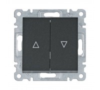 Вимикач для жалюзі "Контактор" Hager Lumina чорний WL0323