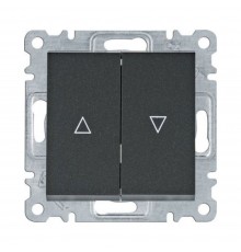 Вимикач для жалюзі "Контактор" Hager Lumina чорний WL0323