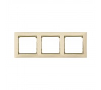 Рамка Legrand Valena Classic слонова кістка золотий штрих 3 пости 774153